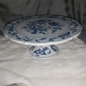 Blue and White Floral Cake Stand